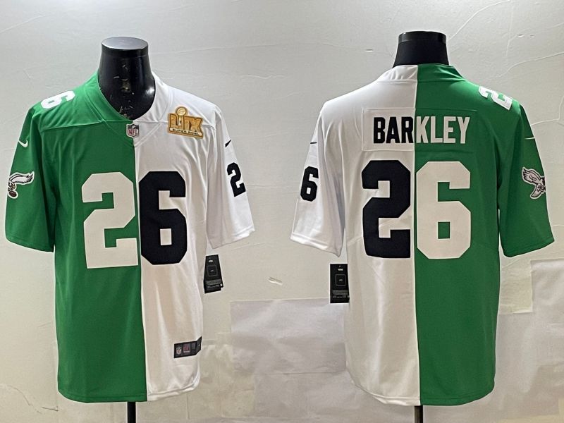 Men Philadelphia Eagles 26 Barkley White Green 2025 Nike Vapor Limited NFL Jersey style 4